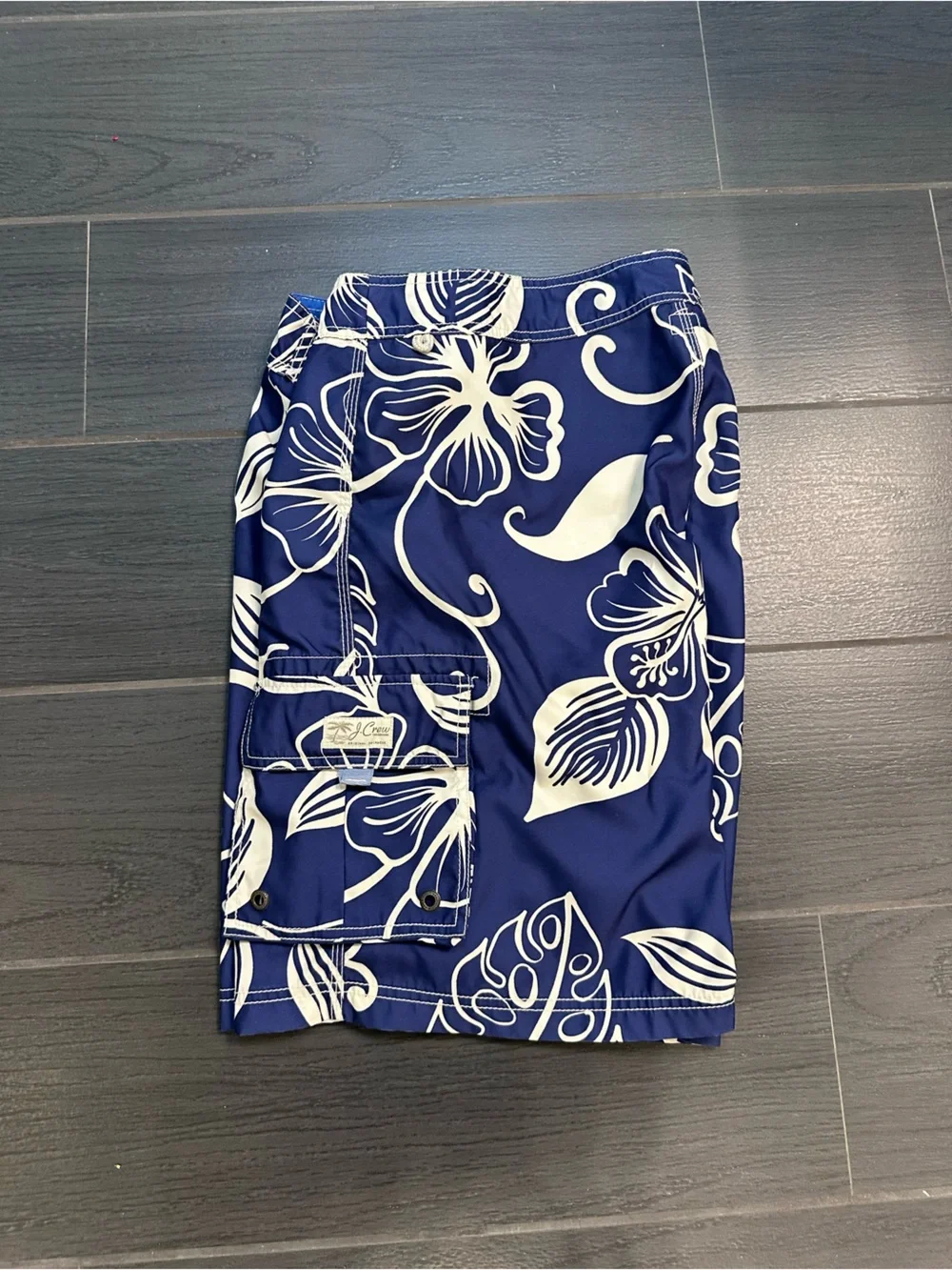 J. Crew Navy and White Floral Men’s Board Shorts